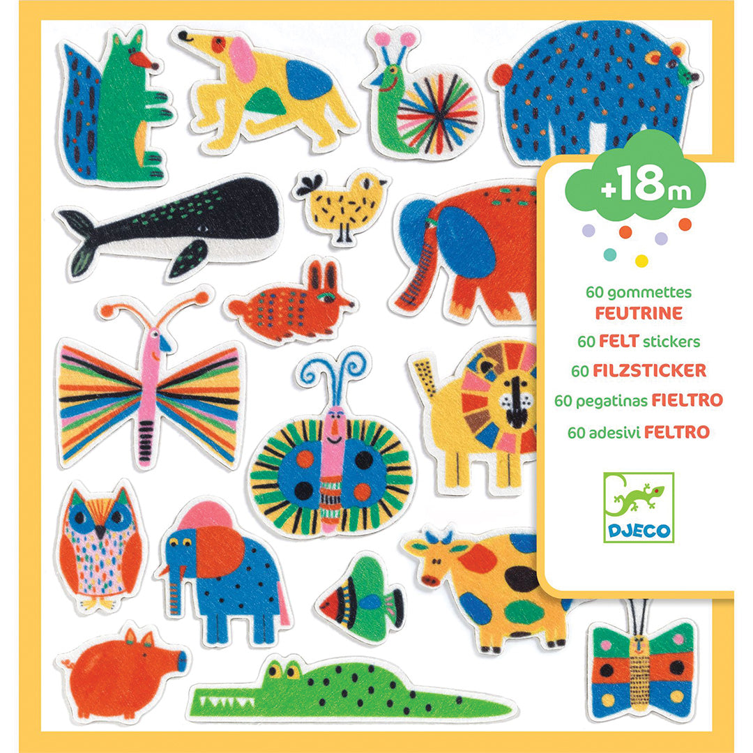 djeco vilten stickers - dieren overal! | DJ00950 | 0