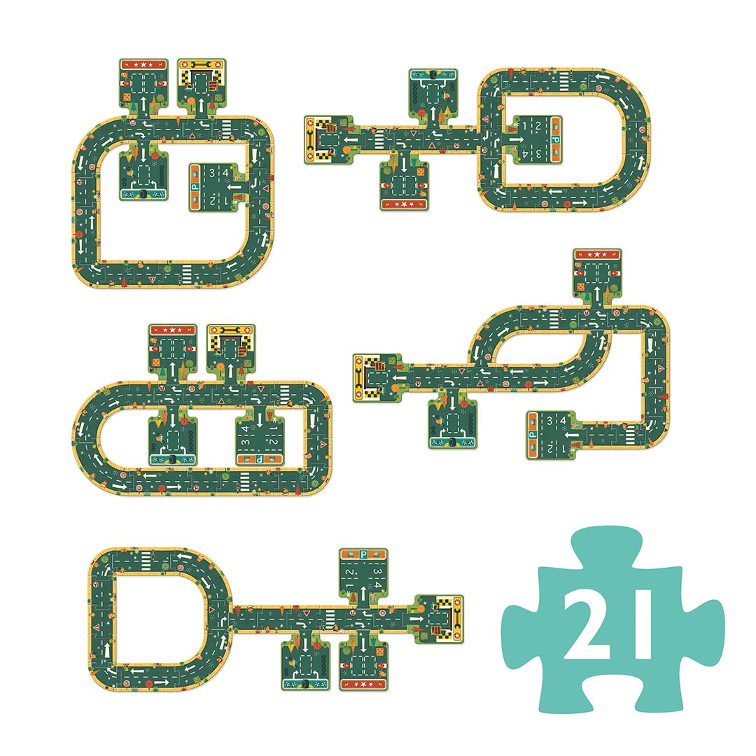 djeco vloerpuzzel autoweg - 21st | DJ07162 | 3
