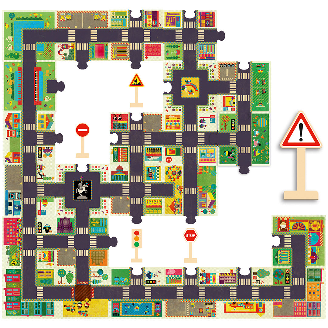 djeco vloerpuzzel de grote stad - 24st | DJ07161 | 1