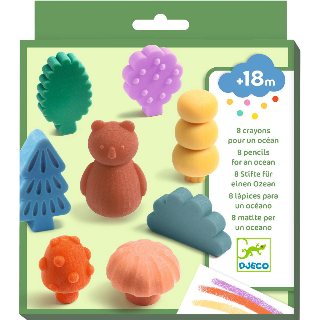 djeco waskrijtjes forest - 8st | DJ09054 | 1