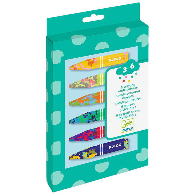 djeco craies de cire multicolores - 6 pcs