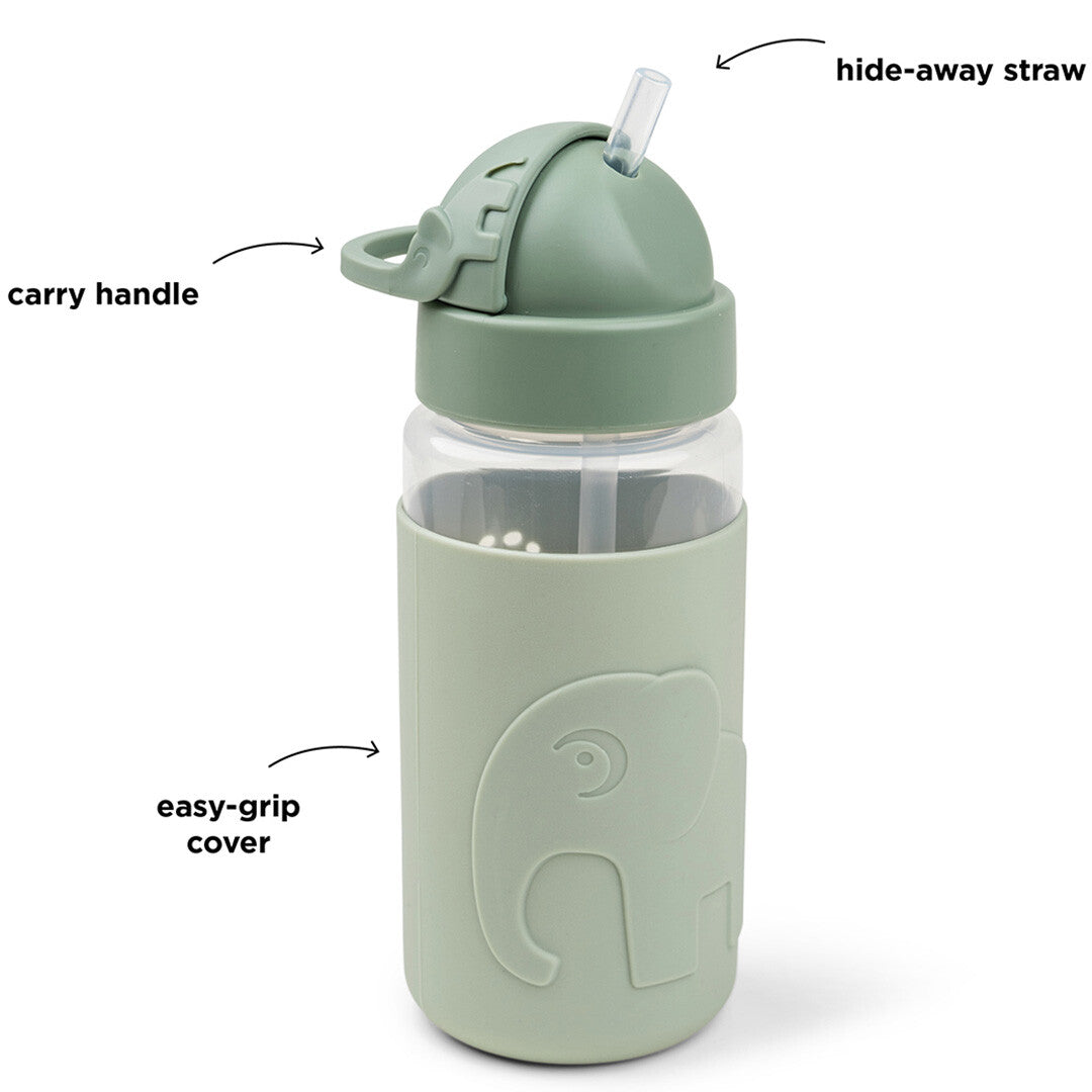 done by deer drinkfles met rietje easy grip - elphee - green - 350ml | 1039443 | 3