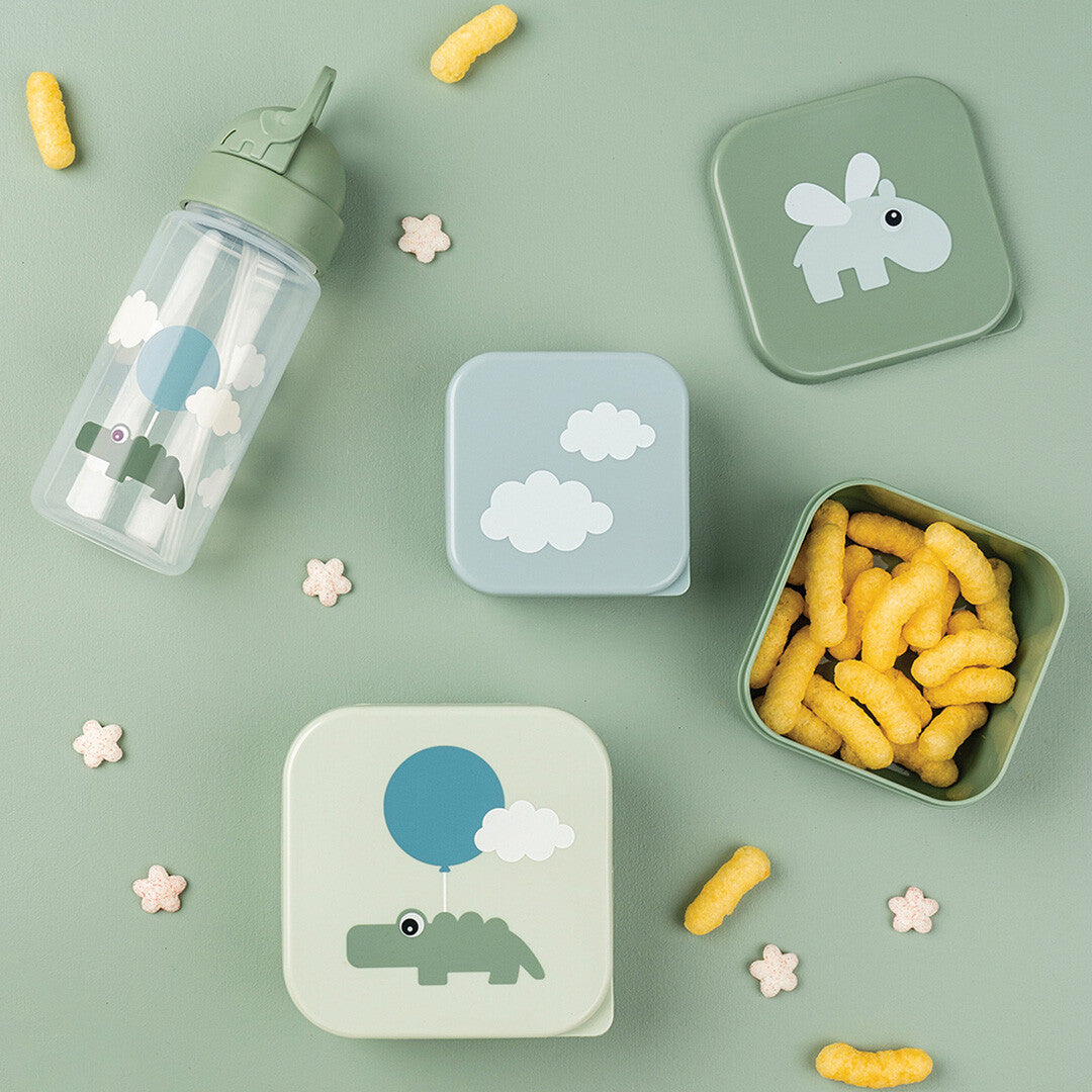 done by deer drinkfles met rietje - happy clouds - green - 350ml | 1036003 | 2