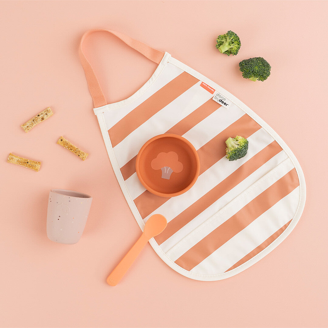 done by deer slabbetjes met voorvak - stripes - papaya - 2st | 1333001 | 1