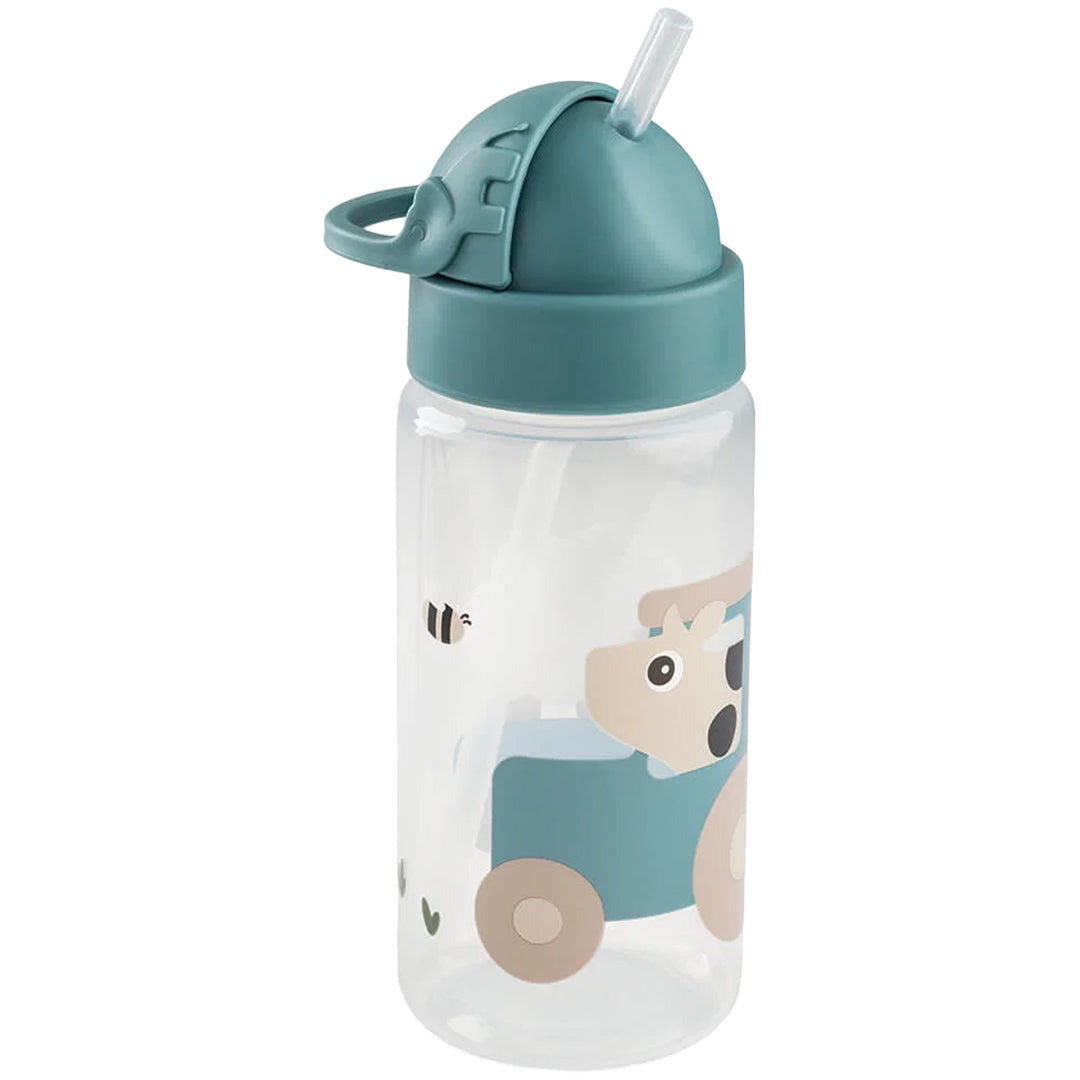 done by deer drinkfles met rietje tiny farm - blue - 350 ml | 1026112 | 2