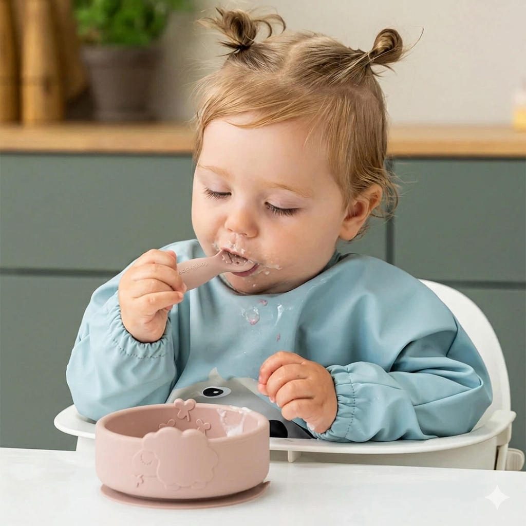 done by deer kinderservies met zuignap - sheepy - powder - 2-delig | 1569651 | 2