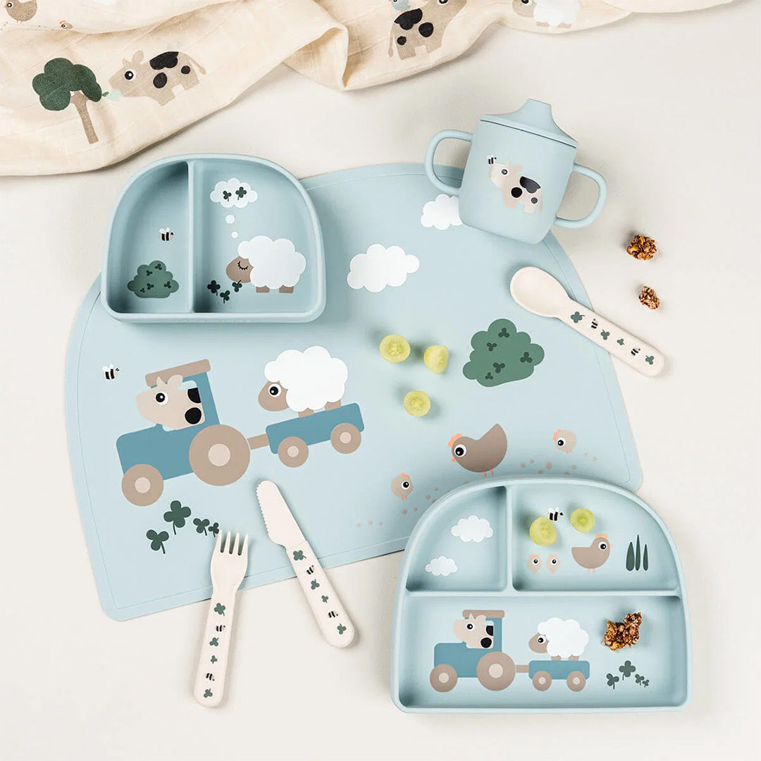 done by deer placemat tiny farm - blue | 1069212 | 3