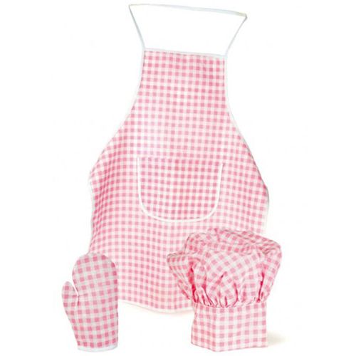 egmont toys kinderschort, ovenwant en muts roze vichy | ET509001 US | 0