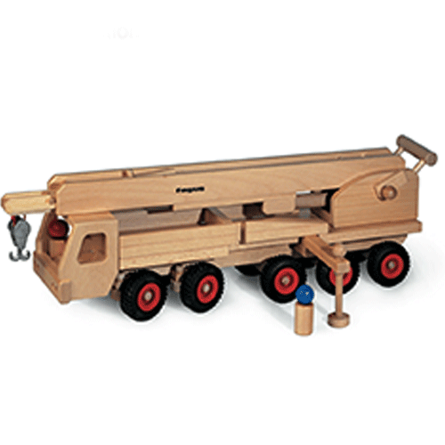 fagus houten kraanwagen wendbaar met 2 poppetjes | 10.32 | 1