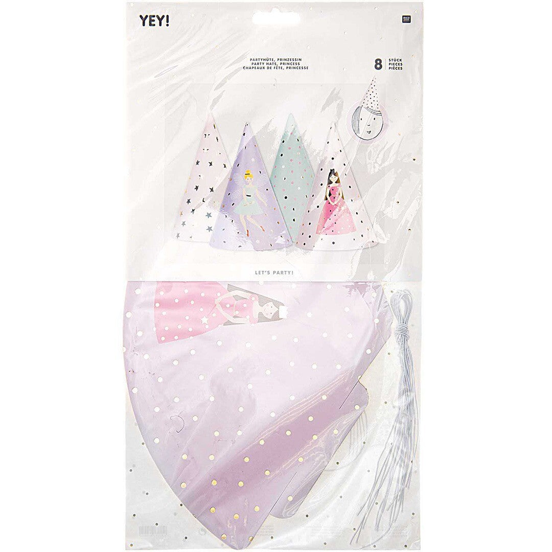 feesthoedjes prinsessen - 8 st | 99000.64.61 | 1