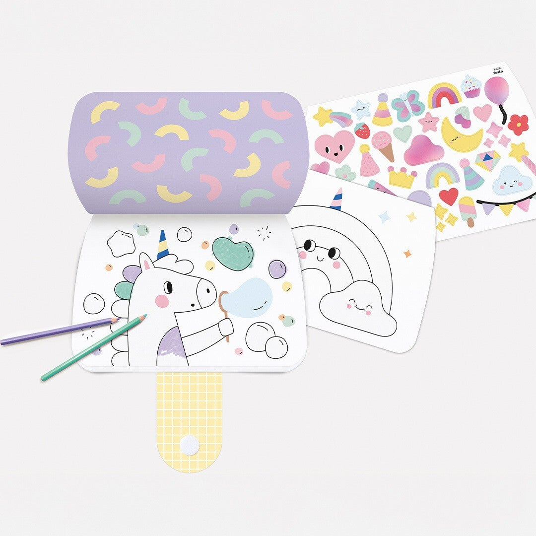 folia kleur- en stickerboek rainbow dreams | 82304 | 1