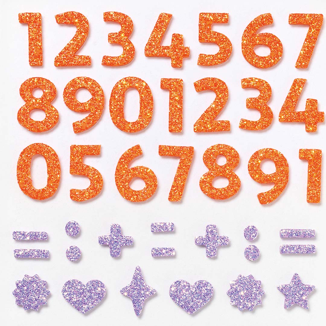 folia stickers glitter - cijfers - 112st | 23778 | 3