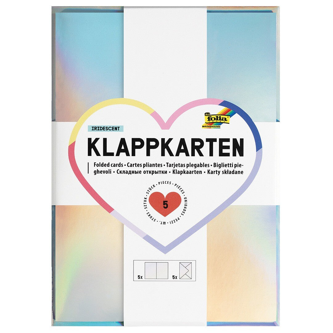 folia wenskaarten - iriserend - 5st | 150561 | 1