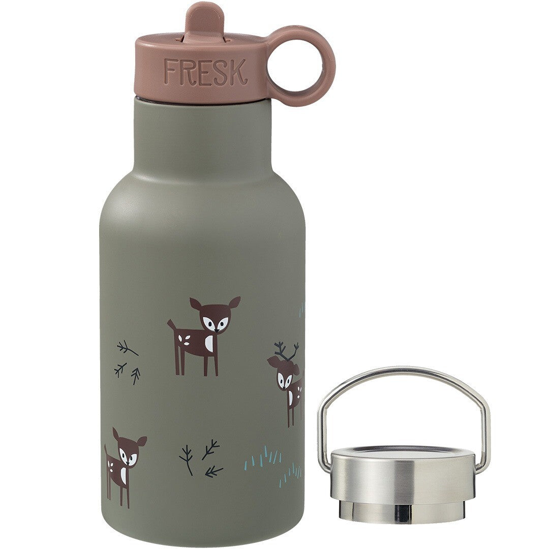 fresk rvs thermosfles met extra dop - hert - olive - 350ml | FD300-81 | 0