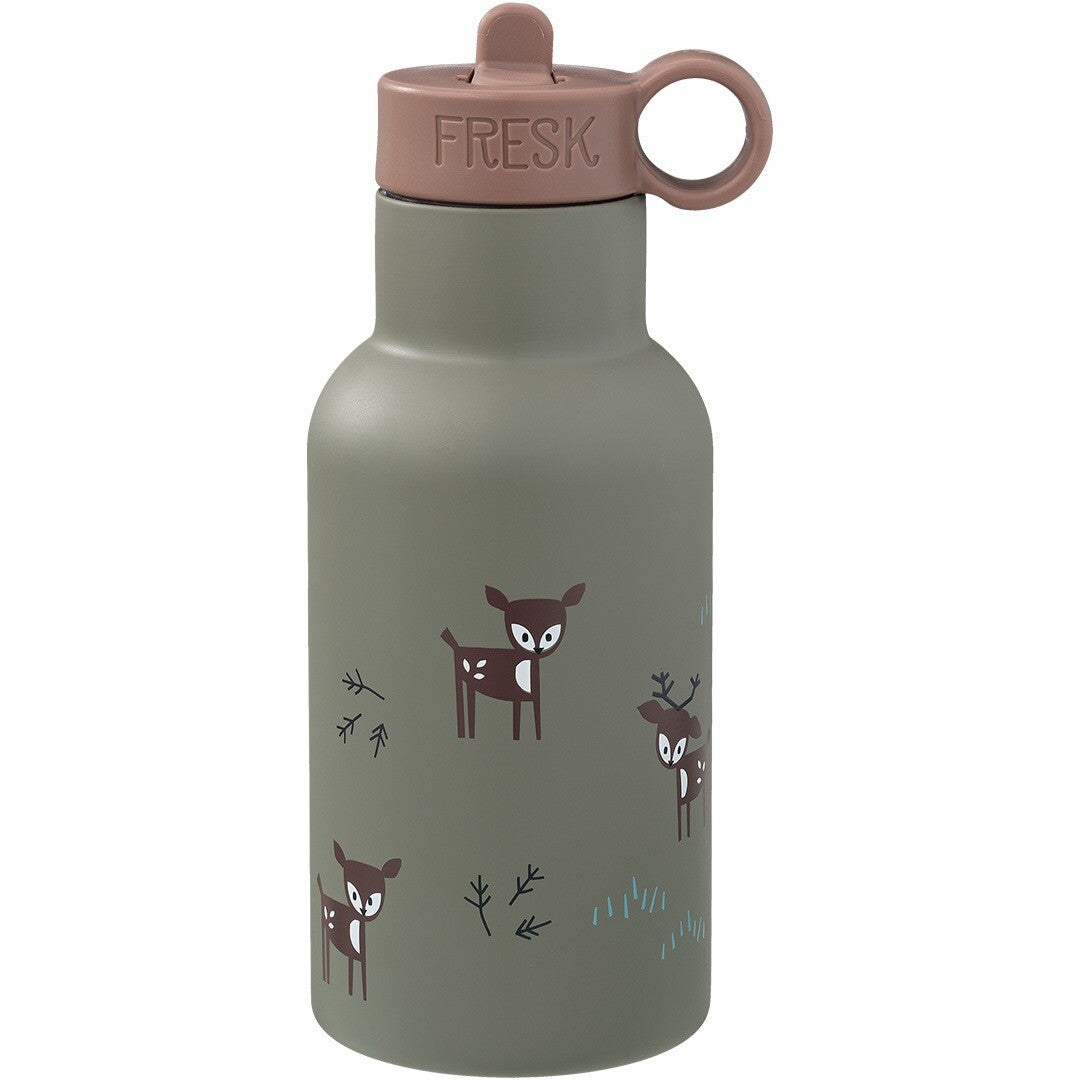 fresk rvs thermosfles met extra dop - hert - olive - 350ml | FD300-81 | 4