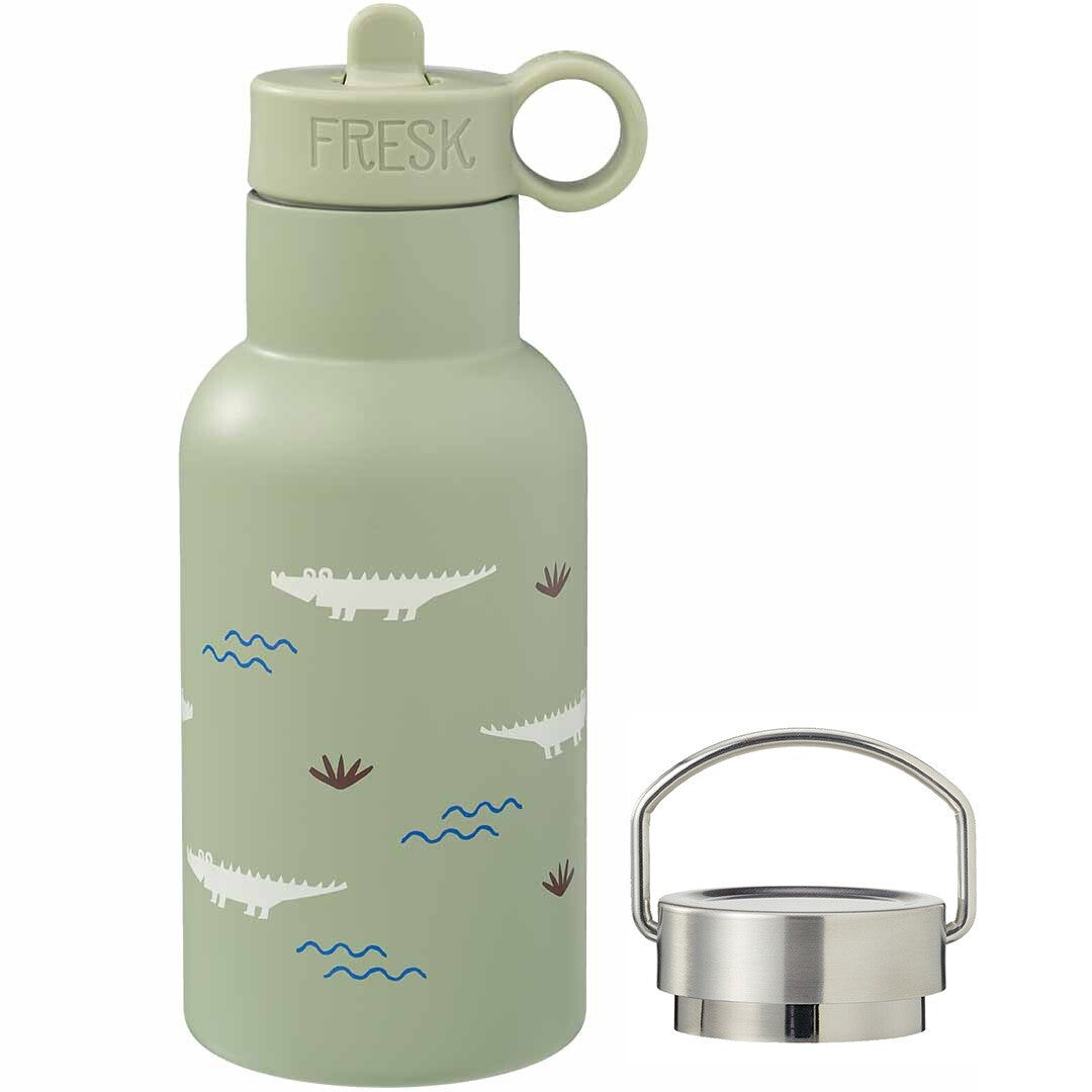 fresk rvs thermosfles met extra dop - krokodil - 350 ml | FD300-21 | 0