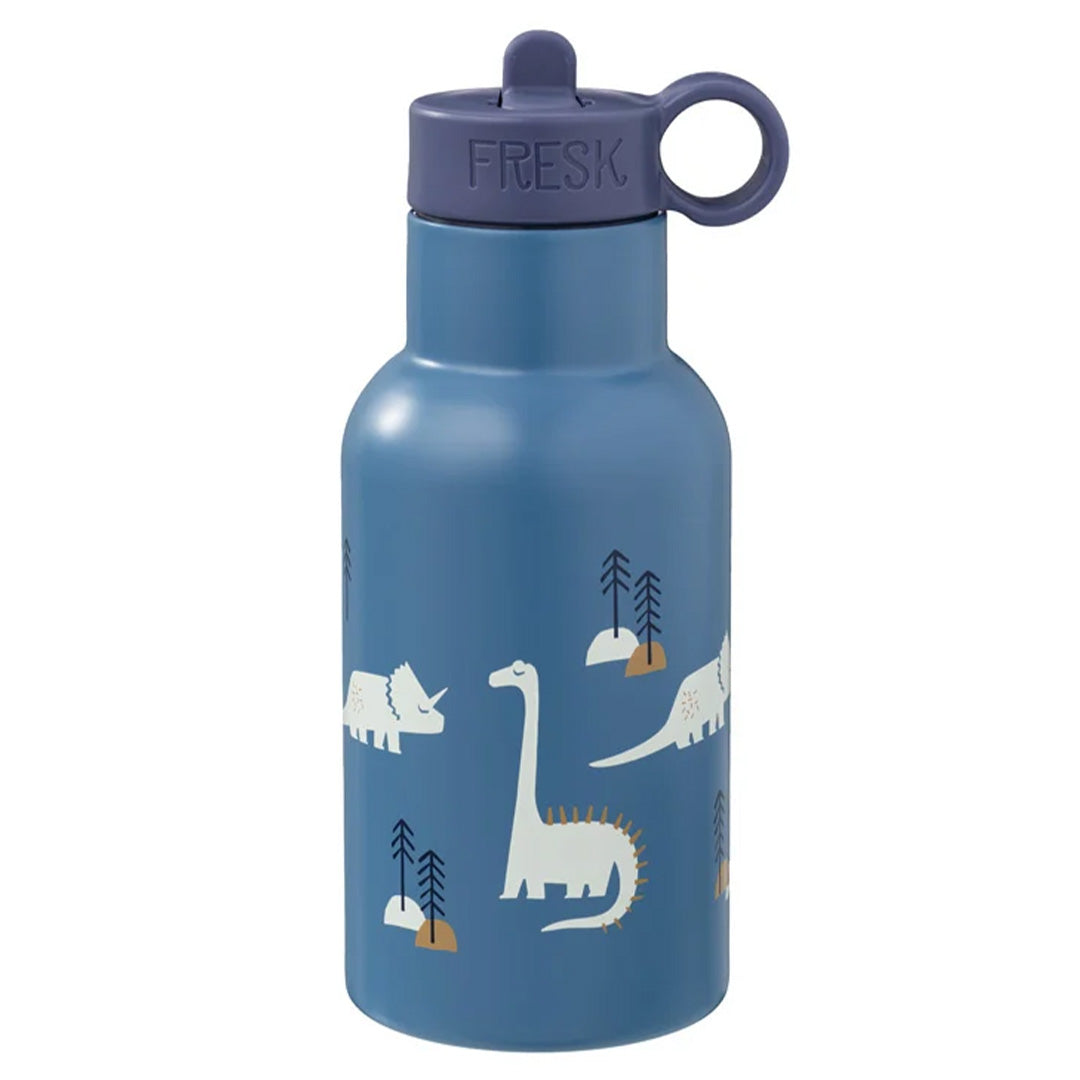 fresk gourde isotherme en inox avec bouchon supplémentaire - dino - 350 ml