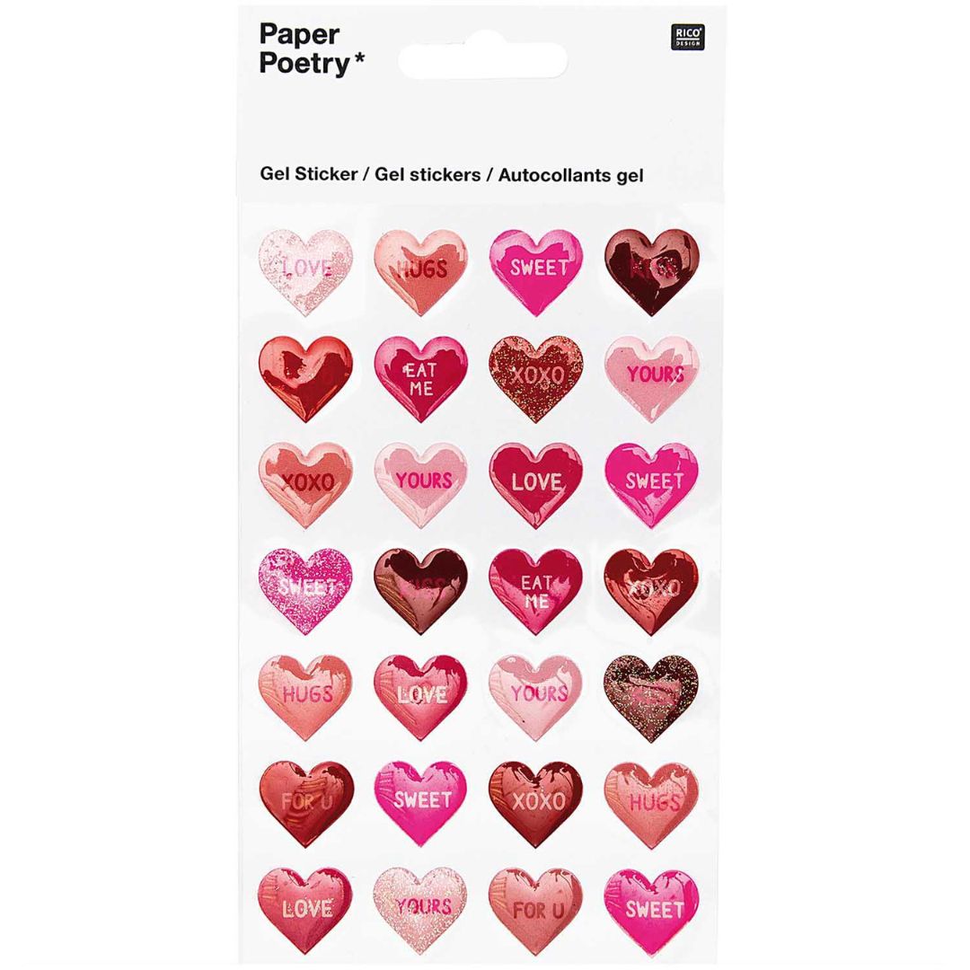 gelstickers hartjes love & kiss - 28st | 08792.71.49 | 0