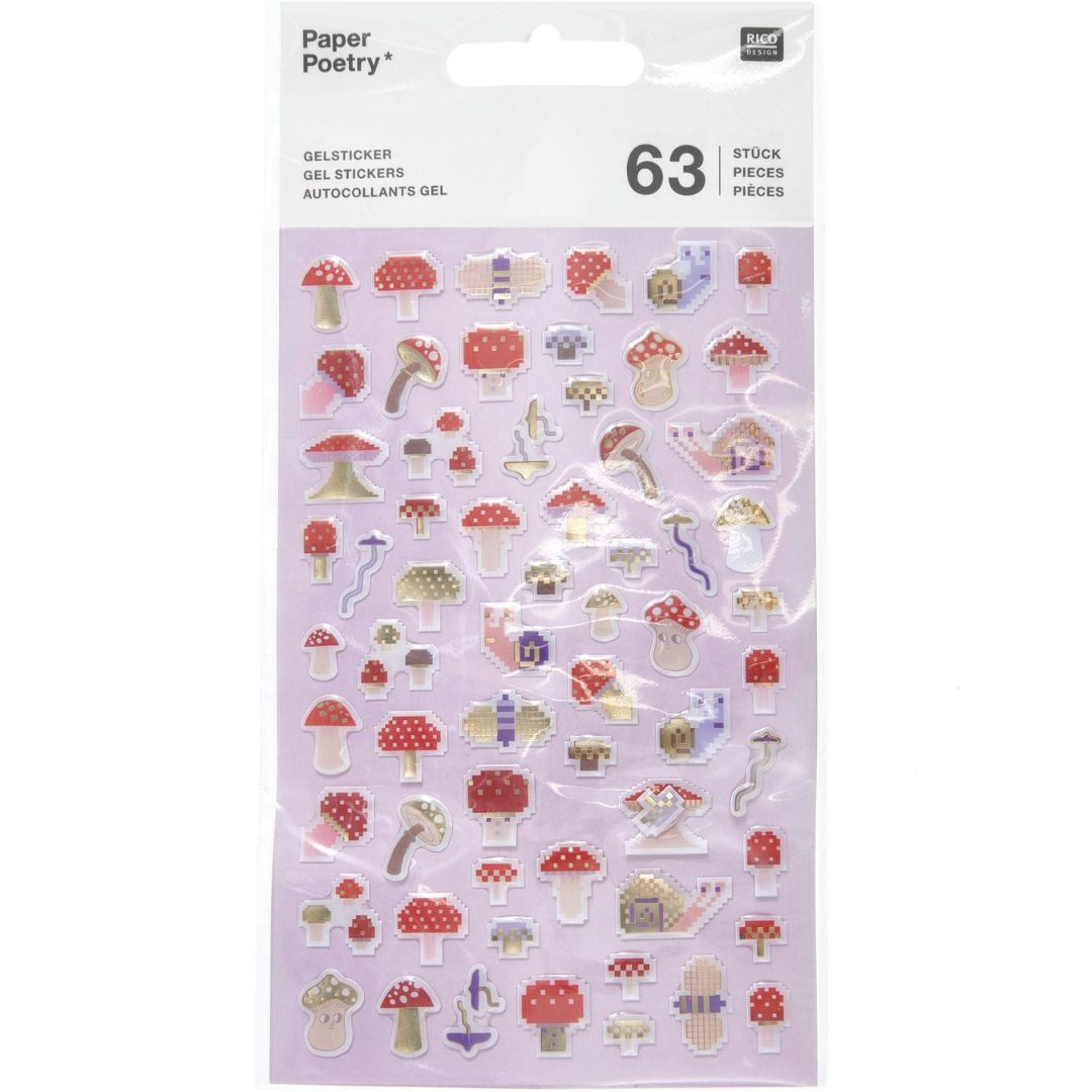 gelstickers pixel paddenstoelen - 63st | 300926 | 0