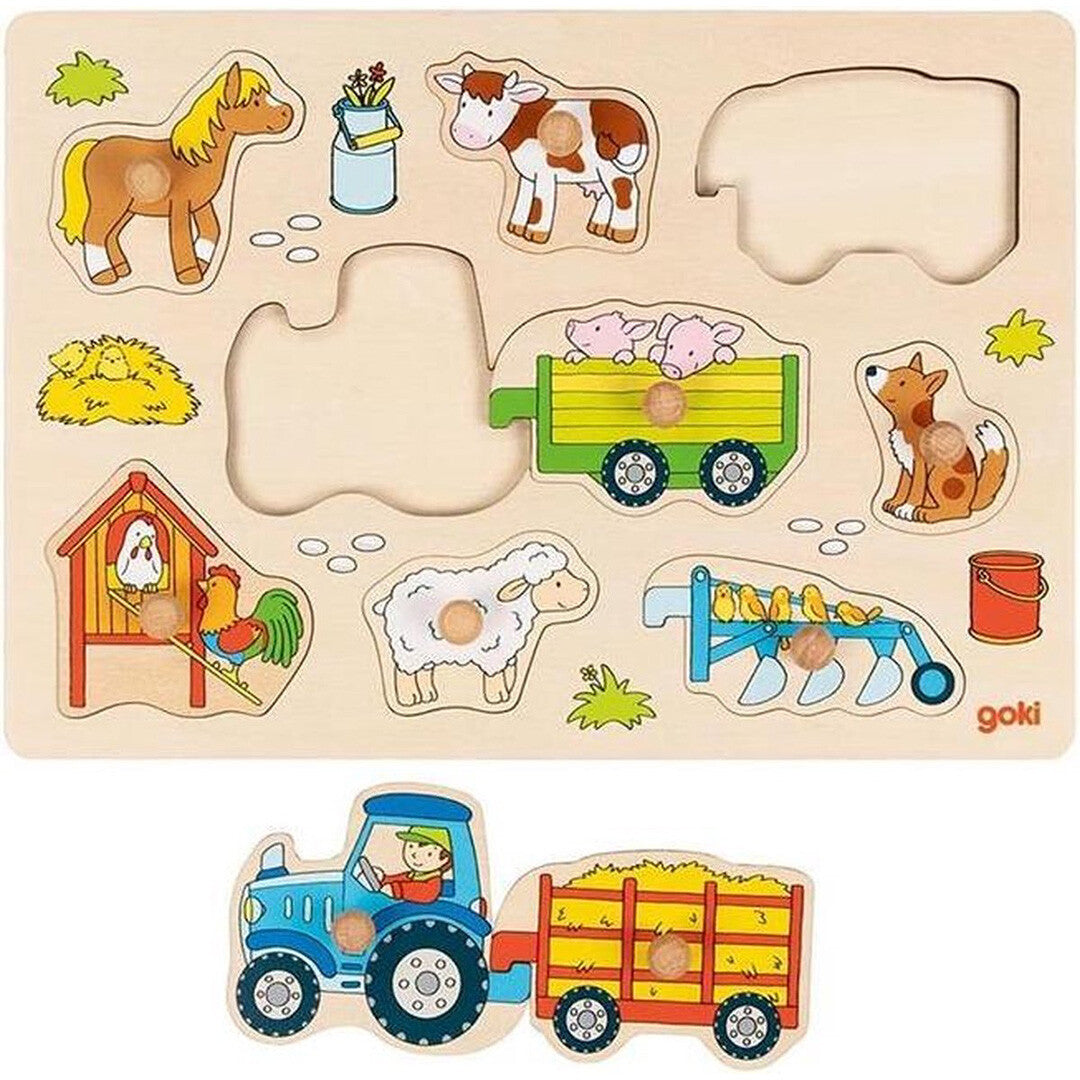 goki knoppuzzel boerderij - 9st | GK57468 | 1