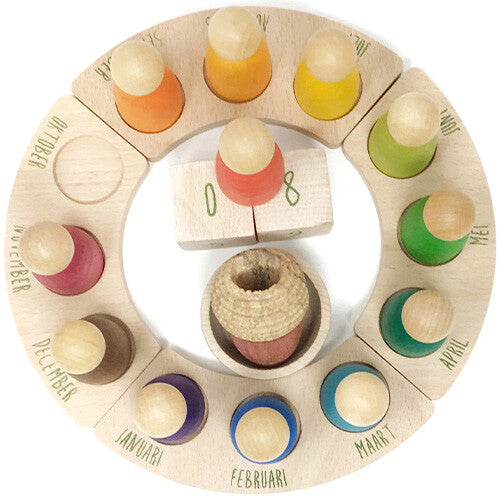 grapat houten eeuwige kalender | 17-167D | 0