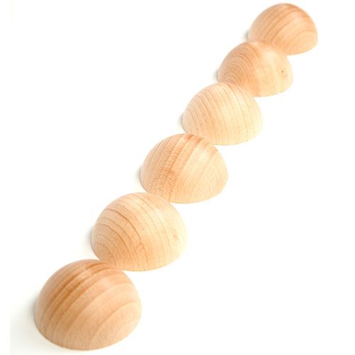 grapat houten halve ballen - naturel (6st) | 16-150 | 0