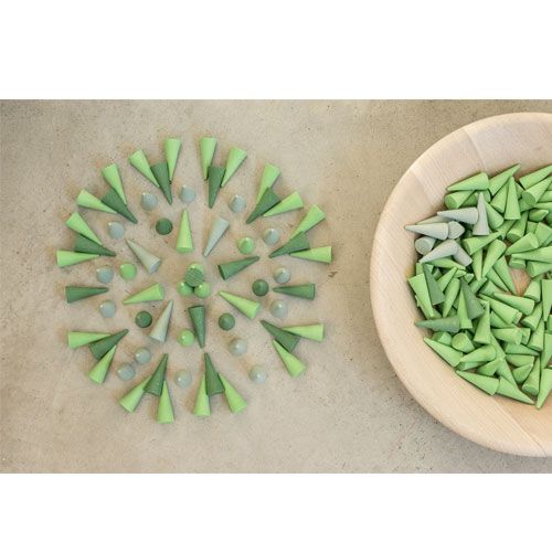 grapat houten kegels - groen (36st) | 18-200 | 2