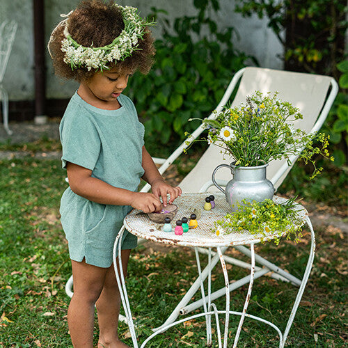 grapat houten nins® poppetjes baby's in een kom - donker - 6st | 22-180B | 6