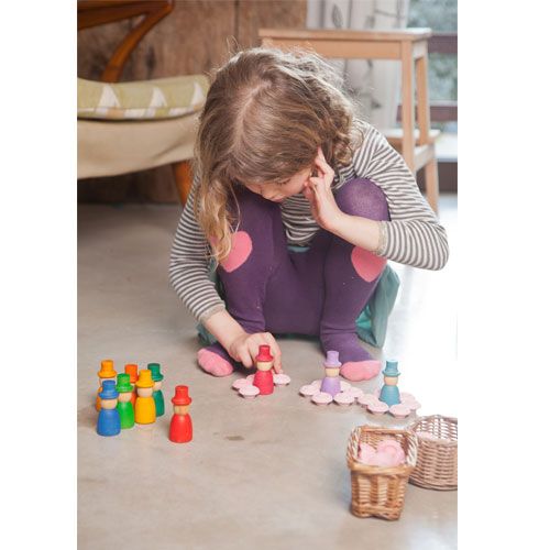 grapat houten nins® poppetjes met hoed (12st) | 18-182 | 1