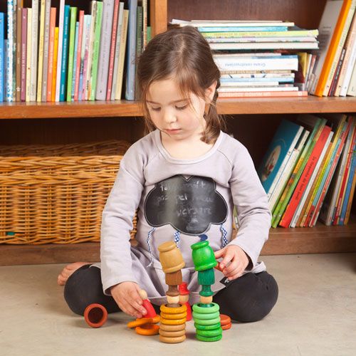 grapat houten nins® poppetjes met ringen en schijfjes - 27st - herfst | 16-163 | 1