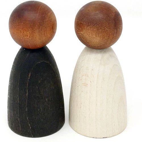 grapat houten nins® poppetjes volwassen donker (2st) | 18-181 | 0
