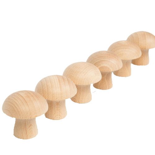 grapat houten paddenstoelen (6st) | 16-153 | 0