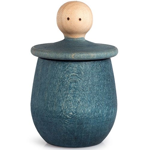 grapat houten poppetje in bakje - blauw | 21-225 | 4
