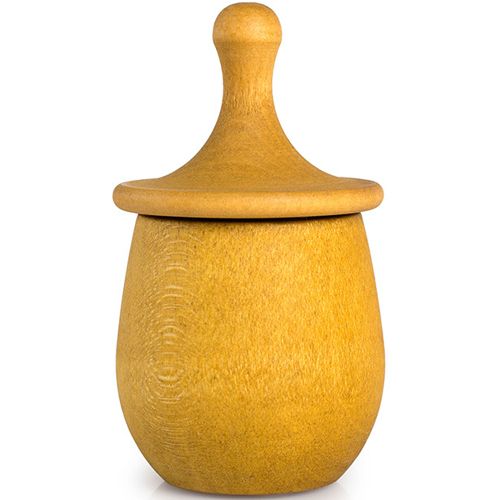 grapat houten poppetje in bakje - geel | 21-227 | 4