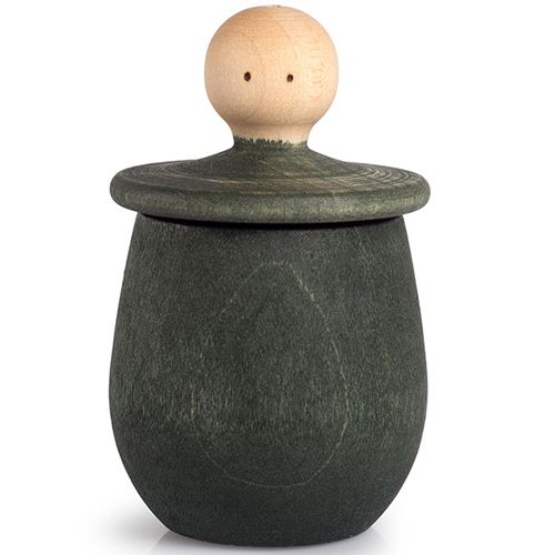 grapat houten poppetje in bakje - groen | 21-226 | 5