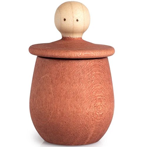 grapat houten poppetje in bakje - oranje | 21-228 | 6