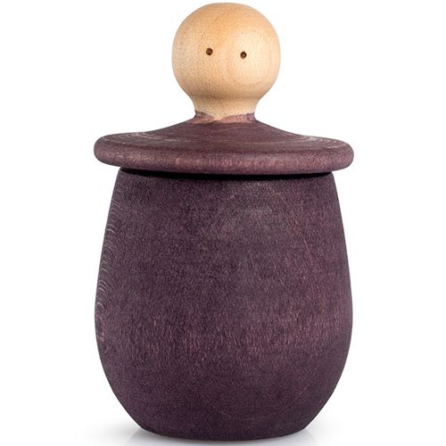 grapat houten poppetje in bakje - violet | 21-224 | 5