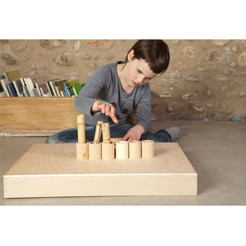 grapat houten potjes met deksel naturel - (6 st)  | 16-136 | 1