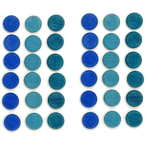 grapat houten schijfjes - blauw (36st) | 18-198 | 0