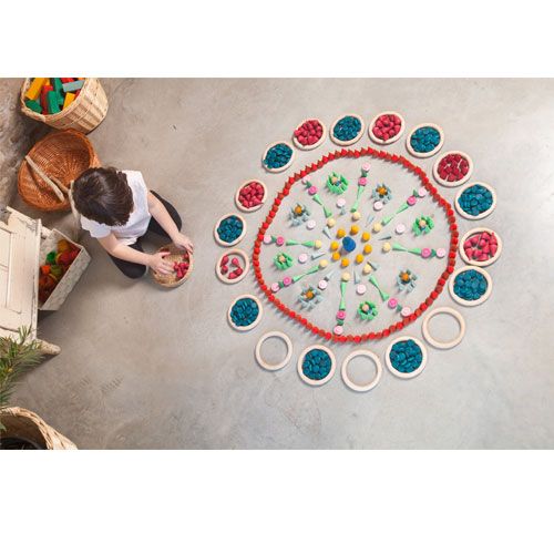 grapat houten schijfjes - blauw (36st) | 18-198 | 1