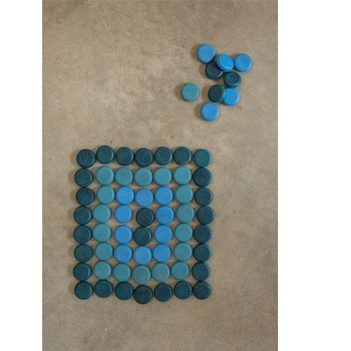 grapat houten schijfjes - blauw (36st) | 18-198 | 2