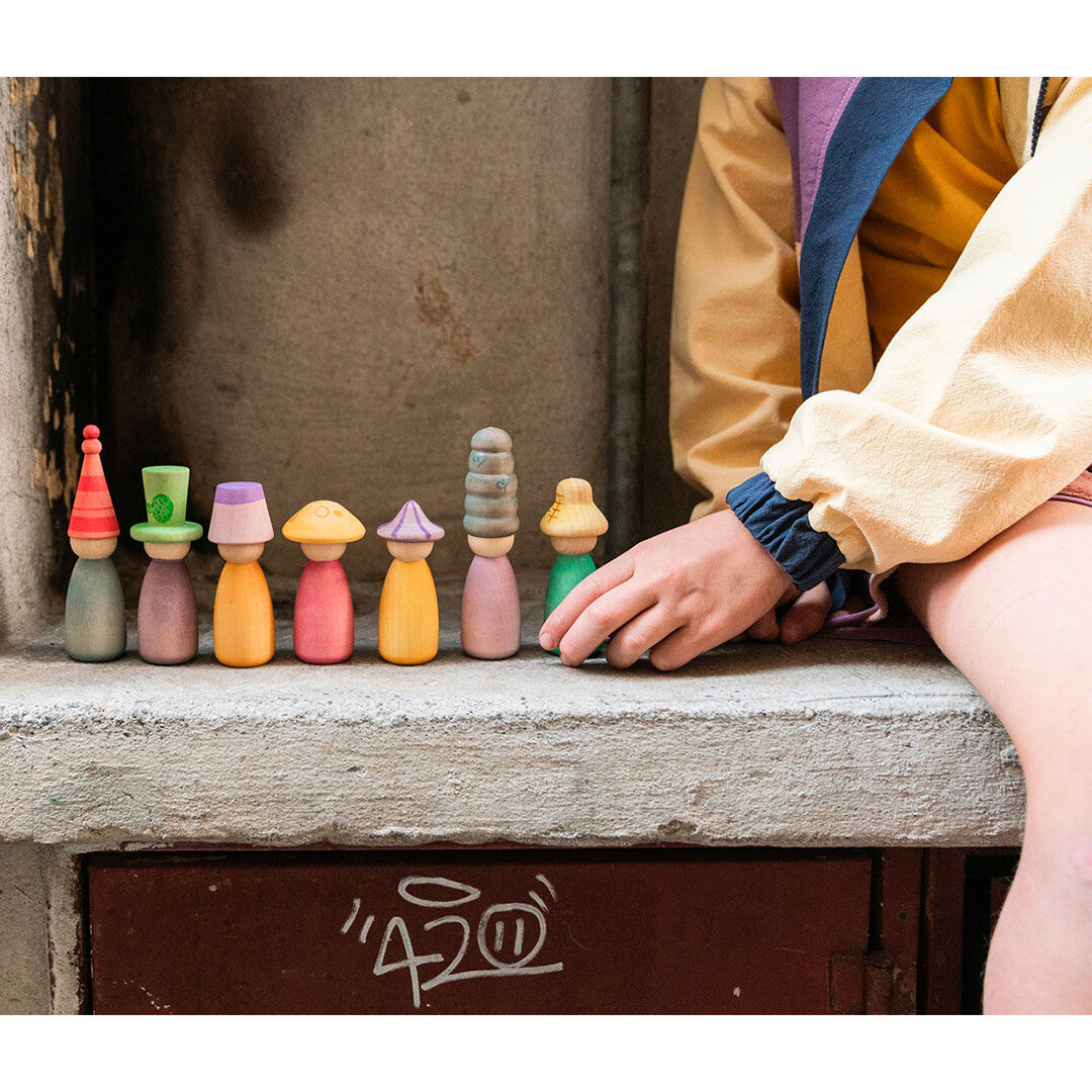 grapat nins® poppetjes met hoed - fancy - 12st | 23-245 | 1