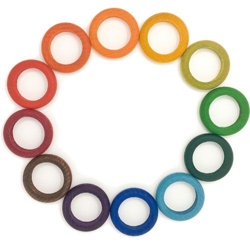 grapat ringen regenboog 4,5 cm - 12 kleuren (12st) | 18-187 | 0