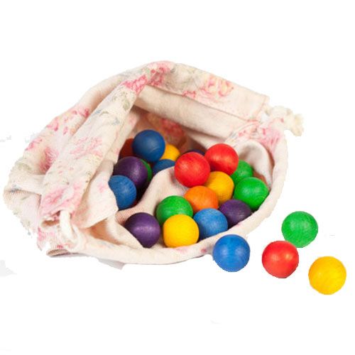 grapat zak met houten knikkers (36st)   | 15-108 | 0