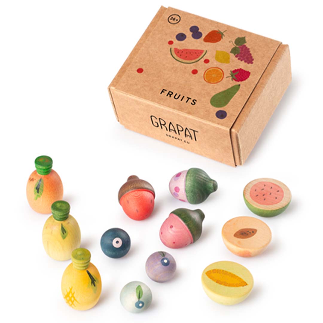 grapat houten fruit - 12st | 26-286 | 1