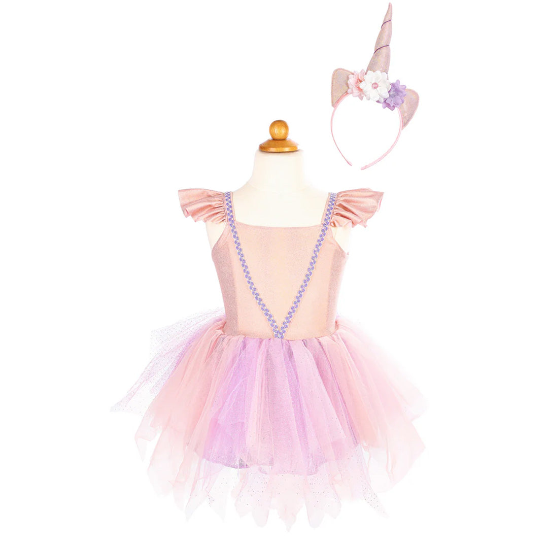 great pretenders verkleedjurk eenhoorn met diadeem roze - 4-6 jaar | 30135 | 0