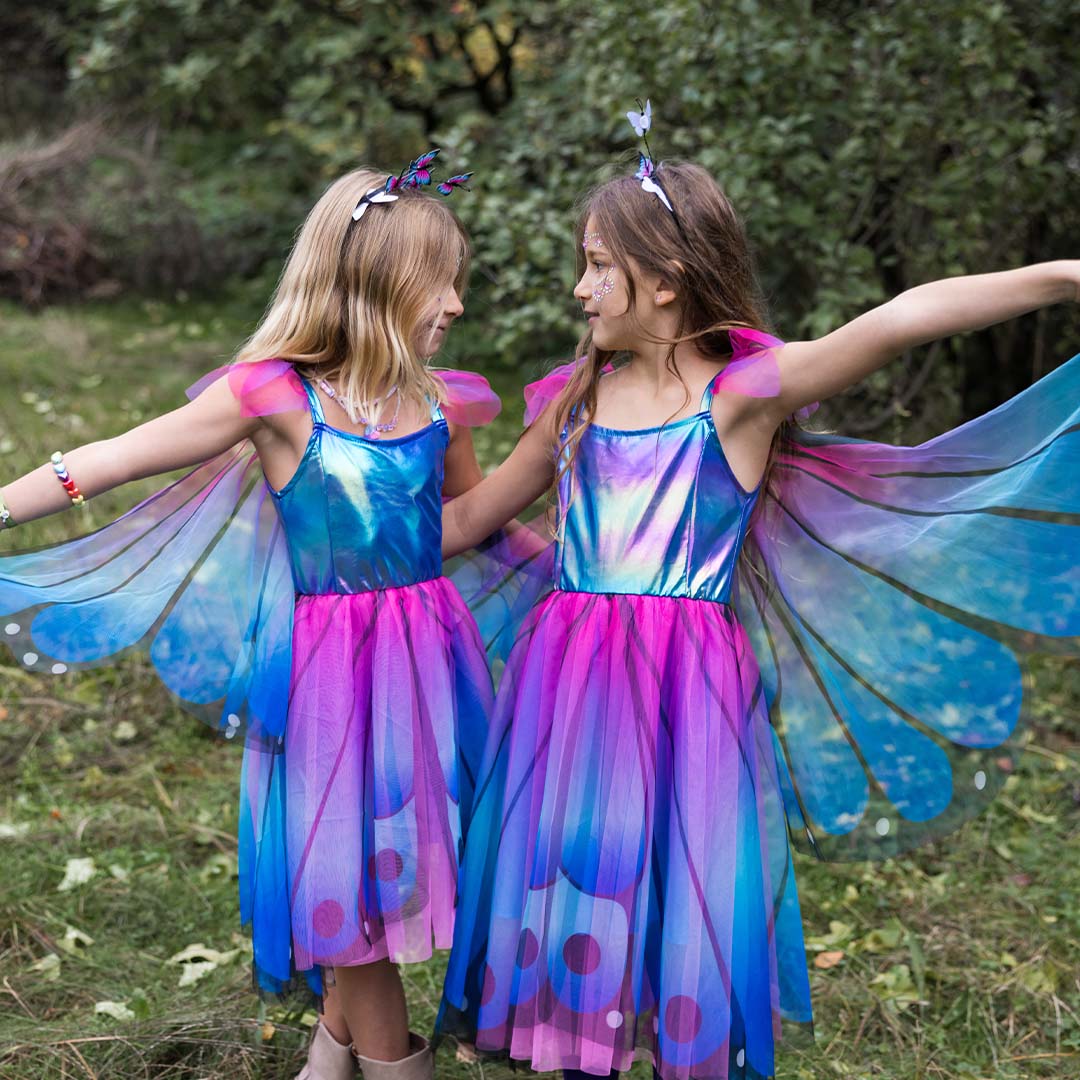 great pretenders verkleedjurk vlinder met vleugels blauw - 2-4 jaar | 32543 | 5