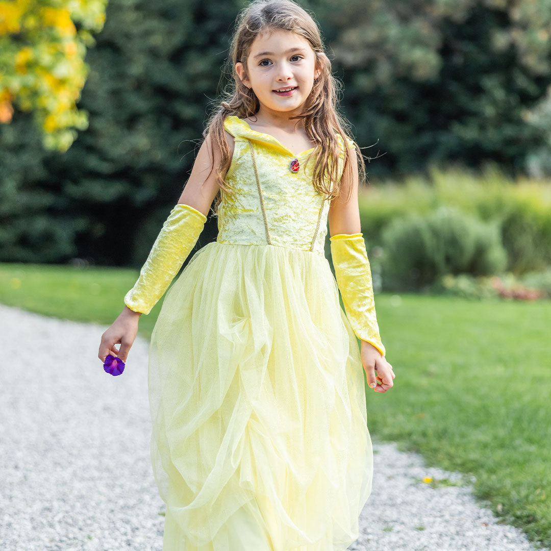 great pretenders verkleedjurk prinses - fluweel geel - 2-4 jaar | 34105 | 2