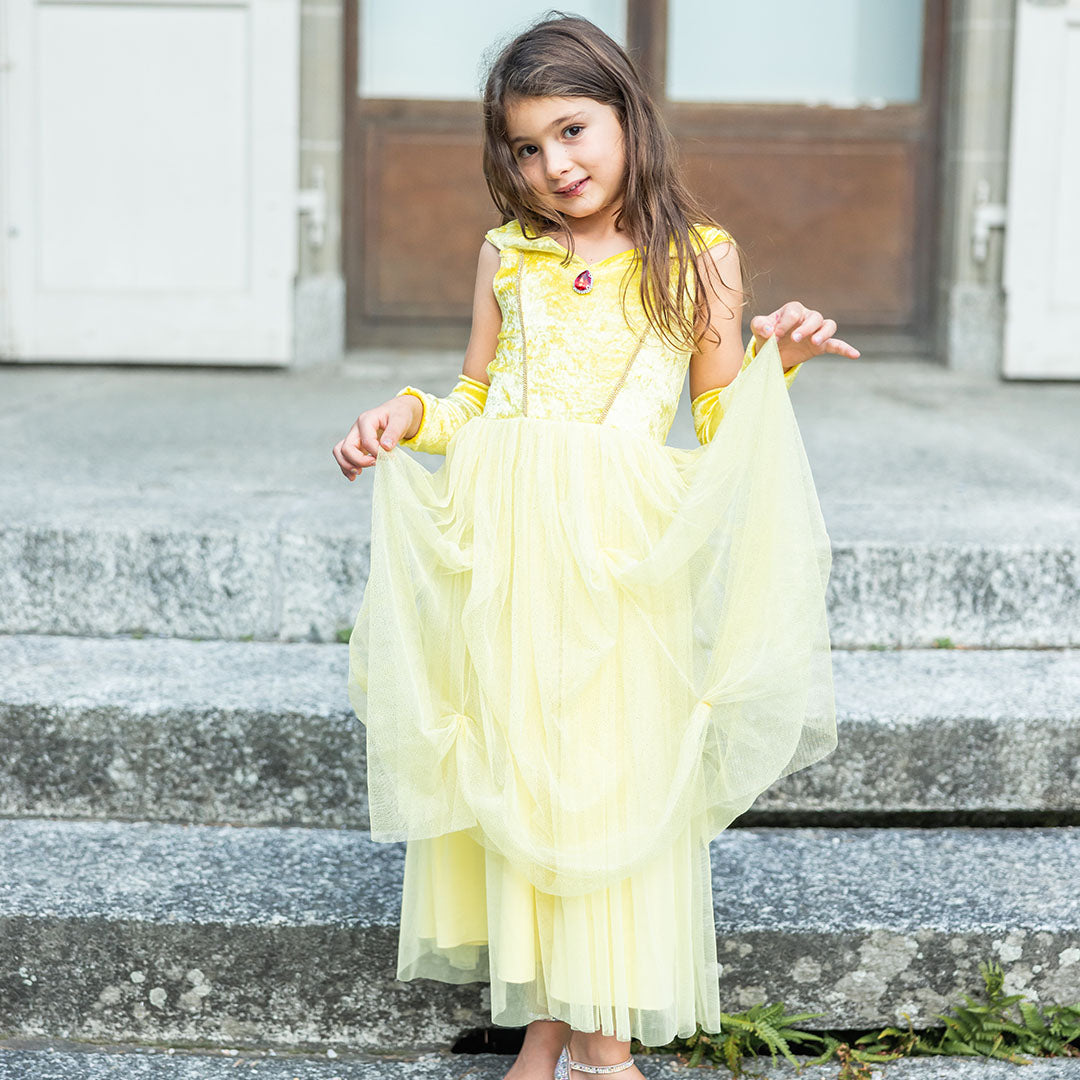 great pretenders verkleedjurk prinses - fluweel geel - 2-4 jaar | 34105 | 3