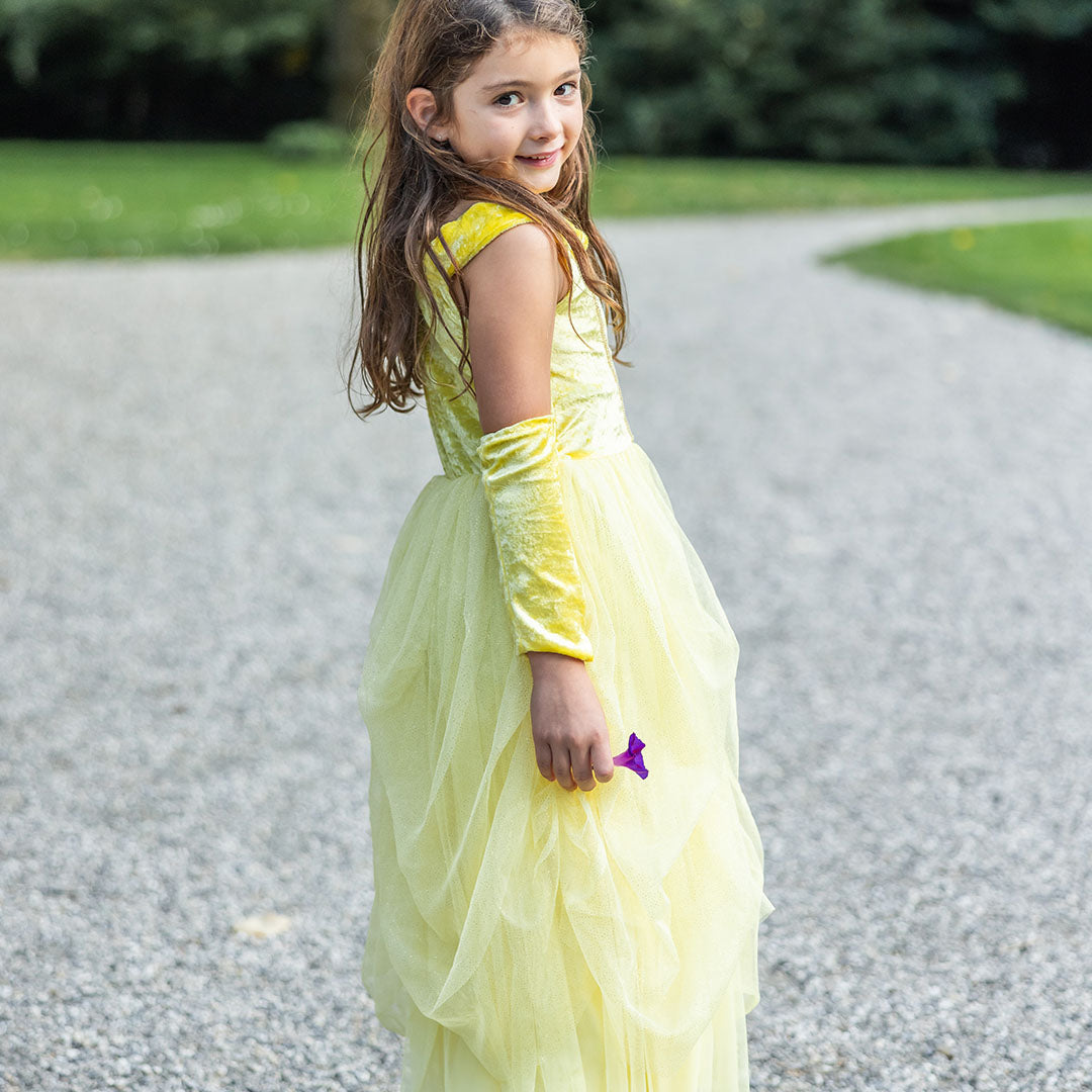great pretenders verkleedjurk prinses - fluweel geel - 2-4 jaar | 34105 | 5